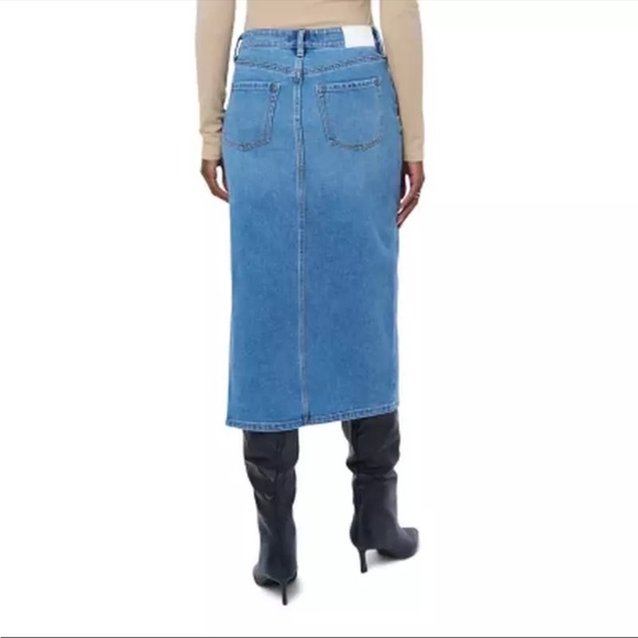 Edited by Remi Bader Denim Midi Skirt with Side Slit size 8 - Picture 7 of 15
